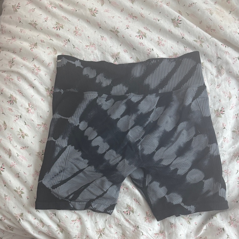 Black and Gray Tie-Dye Shorts